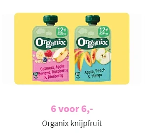 6 voor €6 Organix knijpfruit